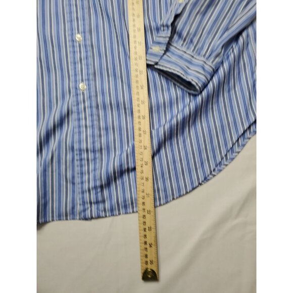 Ralph Lauren Adult Mens XL Blue Striped Classic Fit Long Sleeve Button Up Shirt - Picture 2 of 9